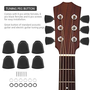 Amazon | チューニングペグ ボタン 3対セット エレキギターペグ